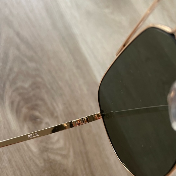 otra billie gold oversized statement aviator sunglasses eyewear UV NEW - Picture 4 of 4